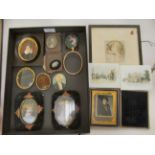 Collectables and 19thC portrait miniatures: to include an agate brooch