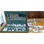 Silver plated tableware: to include an Arthur Price canteen of cutlery and flatware