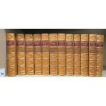 Books: 'The Works of WM Thackery' in twelve calf bound volumes  1888