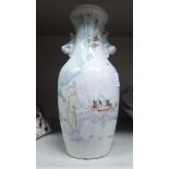 An early 20thC Chinese porcelain vase, decorated with a seated elderly figure  9.5"h