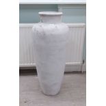 A white glazed pottery vase  36"h