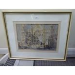 John Carter - a study of Westminster  watercolour  bears a signature & label verso  12" x 17"