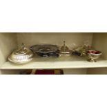 Silver plate: to include a late Victorian entree dish and cover  12"w