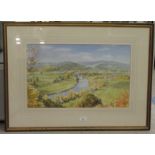 Michael Vicary - 'The Thames below Goring'  watercolour  bears a signature  14" x 22"  framed