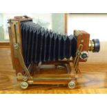 A circa 1920s Thornton Pickard Imperial Triple,  extension quarter plate field camera