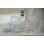 Glassware: to include dressing table items; vases and decanters