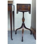 A late Regency mahogany Sutherland style work table with two short drawers and facsimiles on the