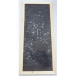 A Japanese Katagami stencil, featuring stylised flora and foliage  42" x 17"  framed