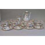 A Royal Doulton china Spring pattern (no.N3904) part coffee set, decorated with trailing flora and