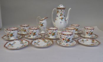 A Royal Doulton china Spring pattern (no.N3904) part coffee set, decorated with trailing flora and