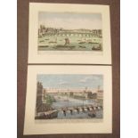 Two late 19thC 'Vue d'Optique' engravings, viz. 'A view from the Blue Bridge, Amstel Lock, Amsterdam