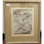 Gerald Ososki - 'Etude de Jeune Fille' after the etching by Segoazal  sepia  bears a signature &