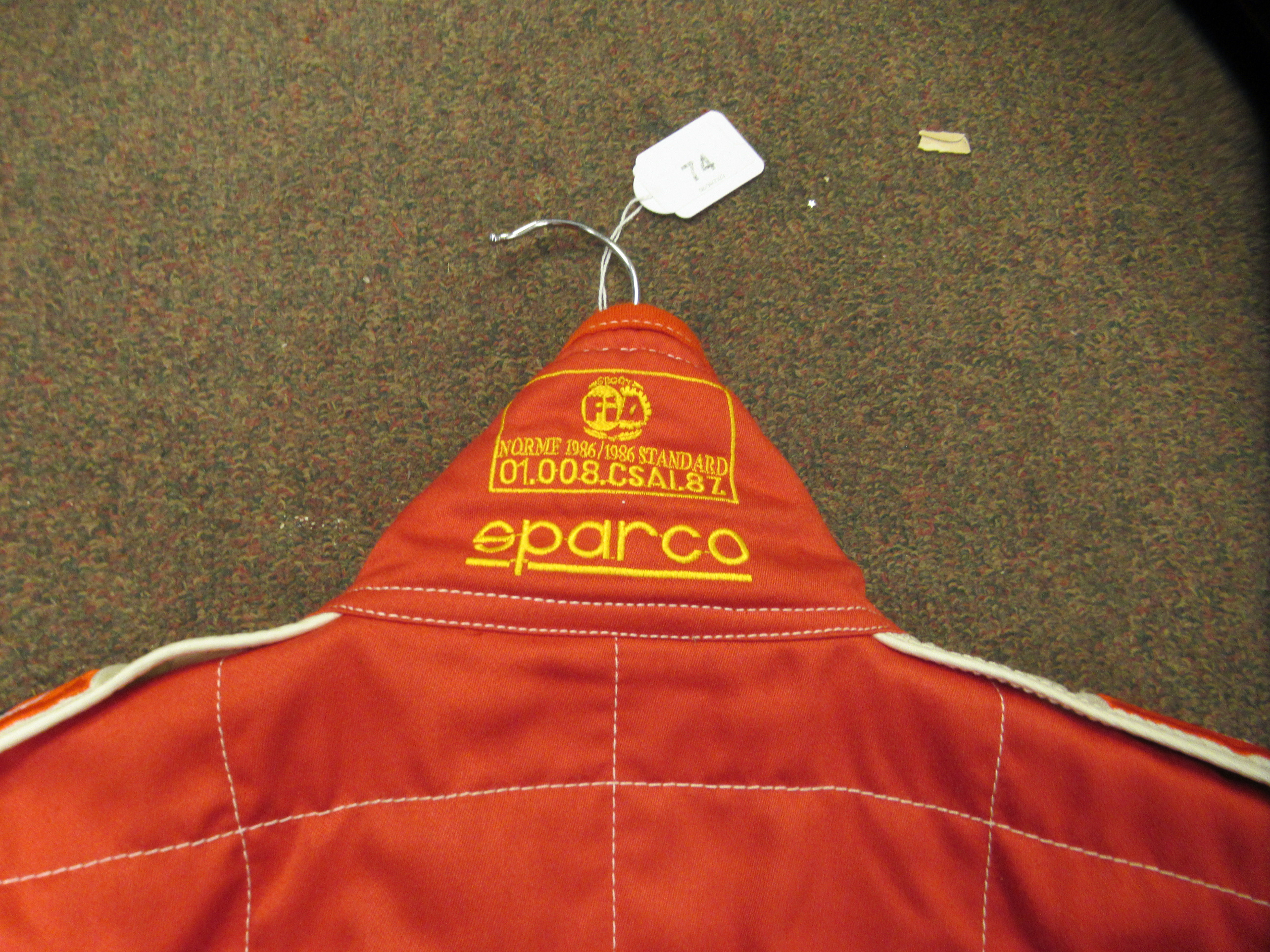 A Sparco Italian made red fabric racesuit, believed to have been owned by Ralf Schumacher, bearing - Image 9 of 12