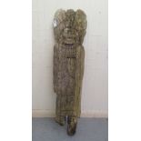 A North American carved wooden figure, a standing Indian chief 48"h