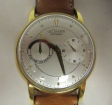 A LeCoultre Futurematic gold plated cased wristwatch, the automatic movement faced by a baton