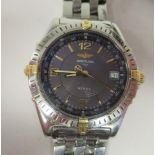 A Breitling Wings bi-coloured stainless steel cased bracelet wristwatch, stamped B10050 0726, the