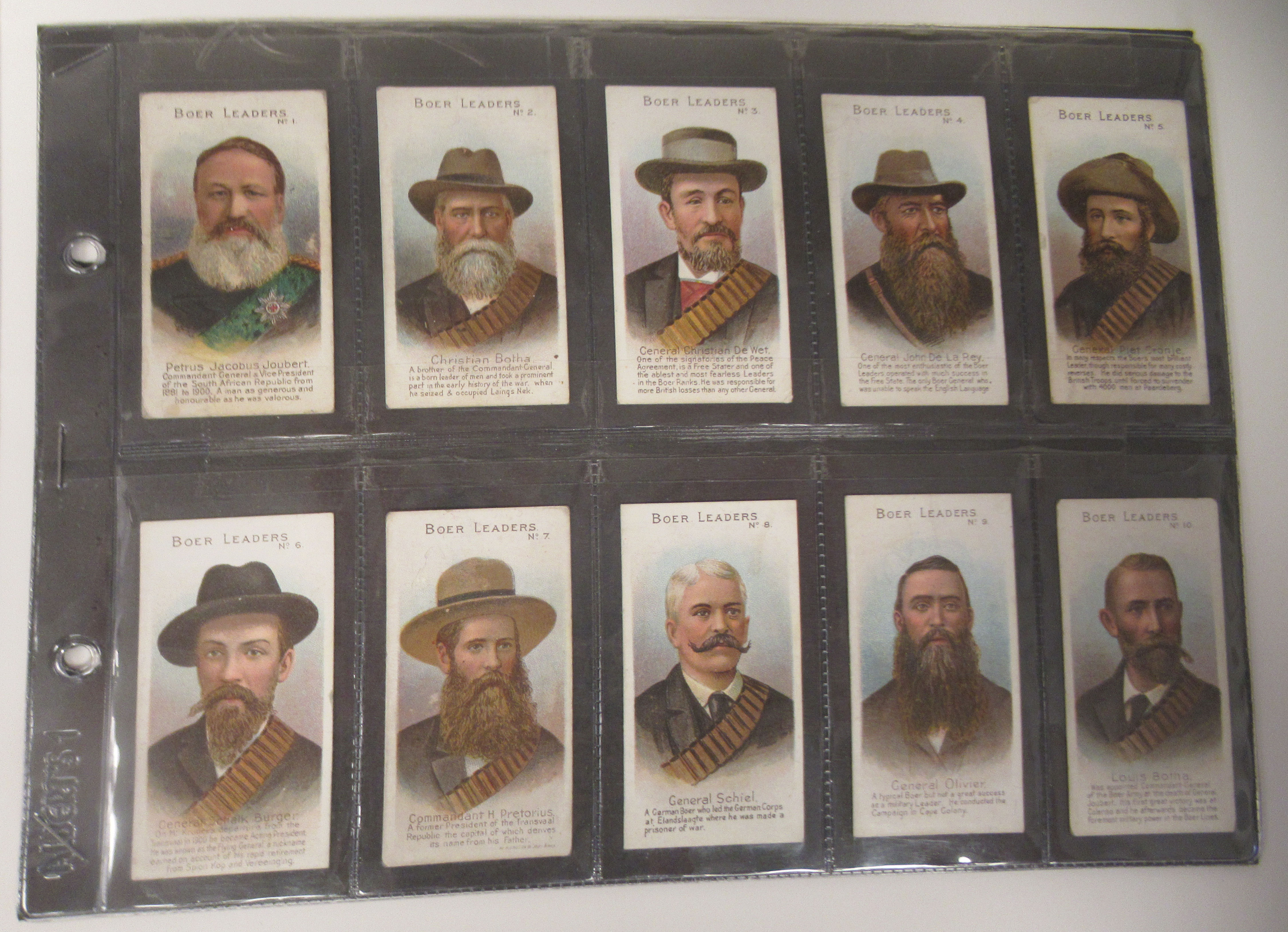 A 1901 set of twenty Taddy & Co cigarette cards 'Boer Leaders' - Image 2 of 4