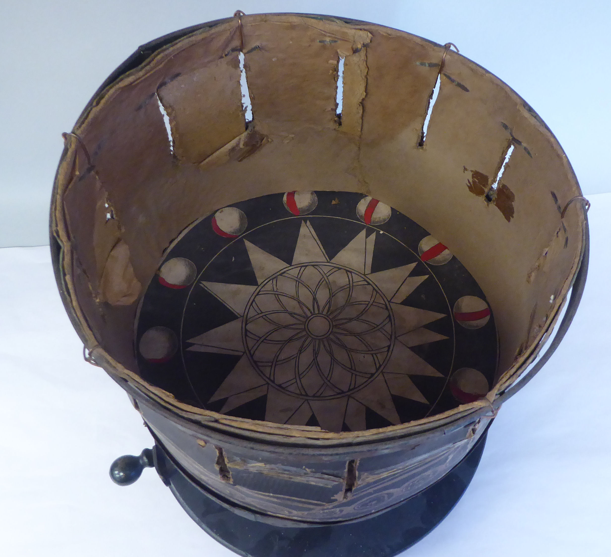 An early Victorian table top zoetrope, a pre-film, manually operated animation device, on a circular - Image 2 of 6