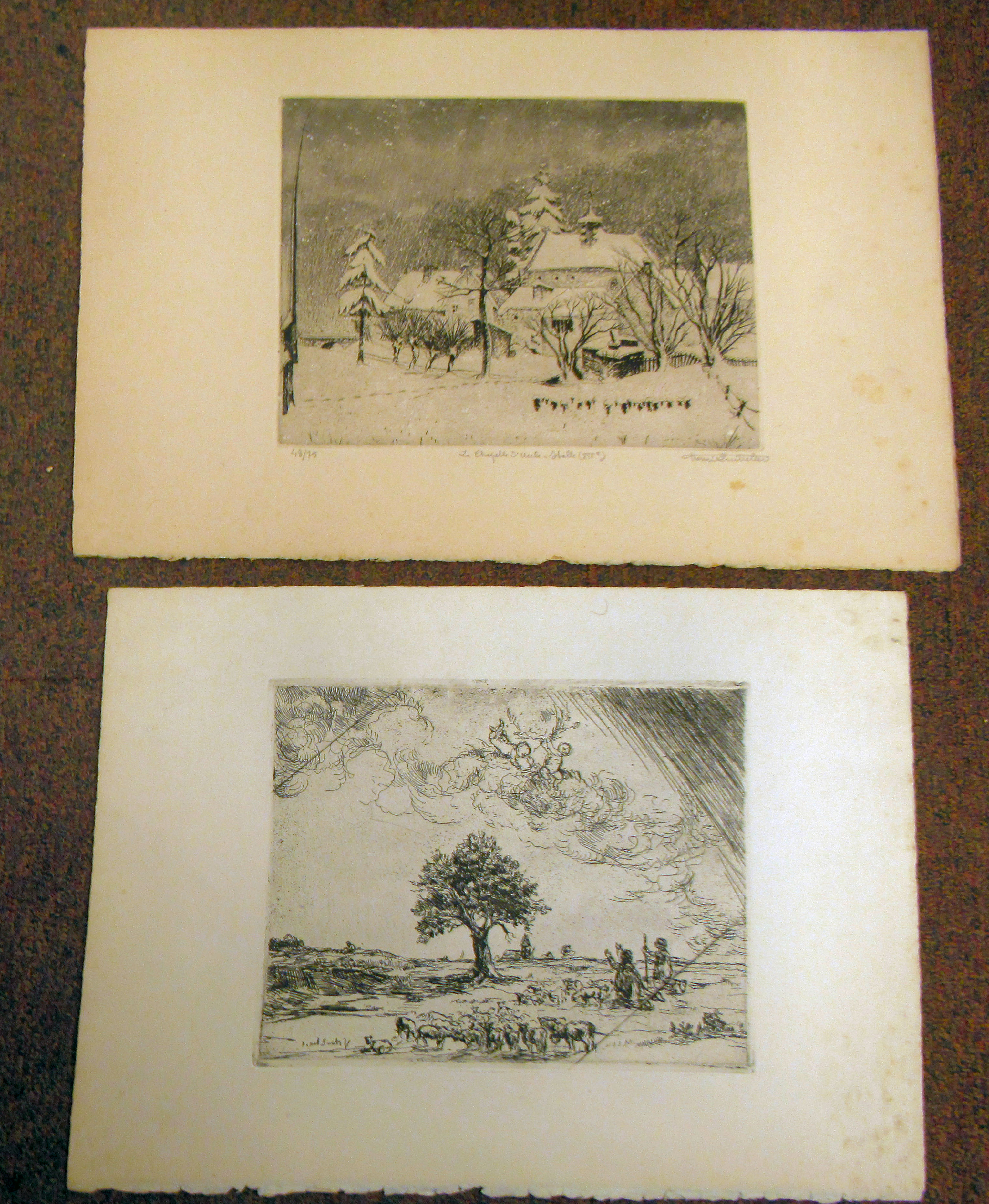 A folio of early 20thC engravings: to include after Frans Hens - an unloading ships quayside and - Image 4 of 5