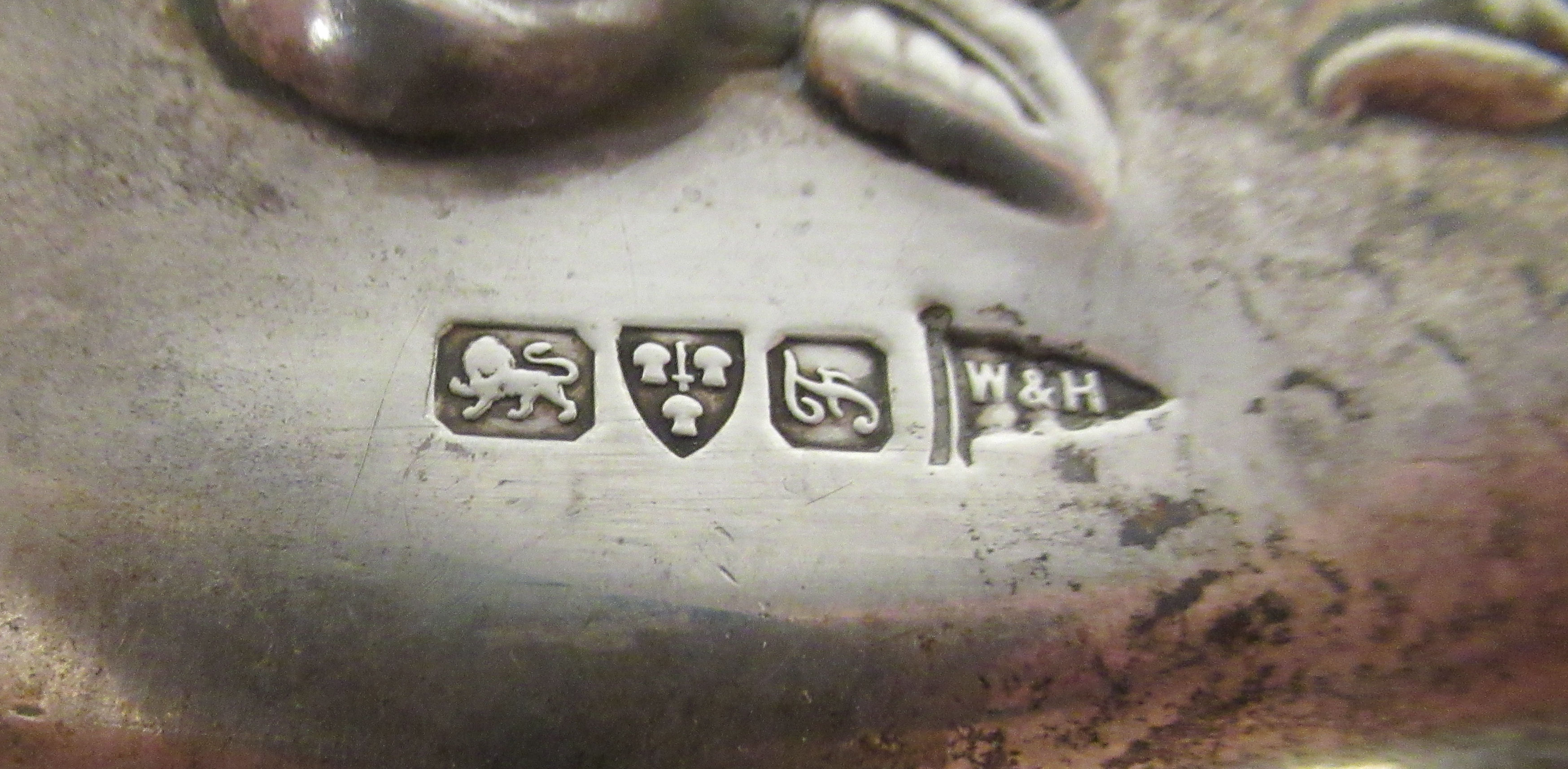 An Edwardian silver dressing table tray with a dished centre, embossed and chased foliate scrolled - Image 4 of 4