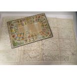 A 19thC French coloured printed board game 'Game of the Goose' Jeu Moral et Instructif circa 1860;