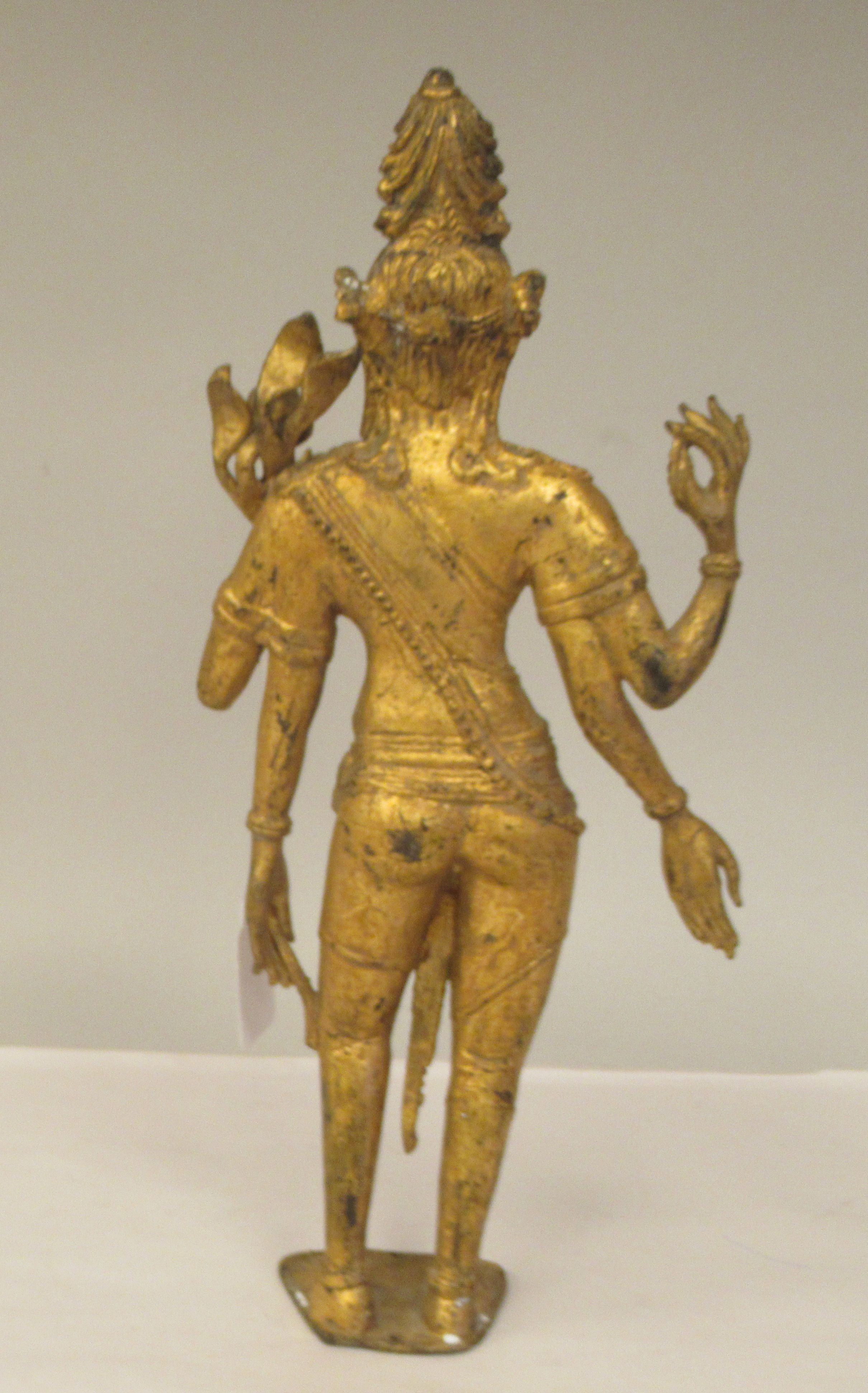 A 19thC gilded bronze, standing figure 'Vishnu'  13"h - Image 3 of 7