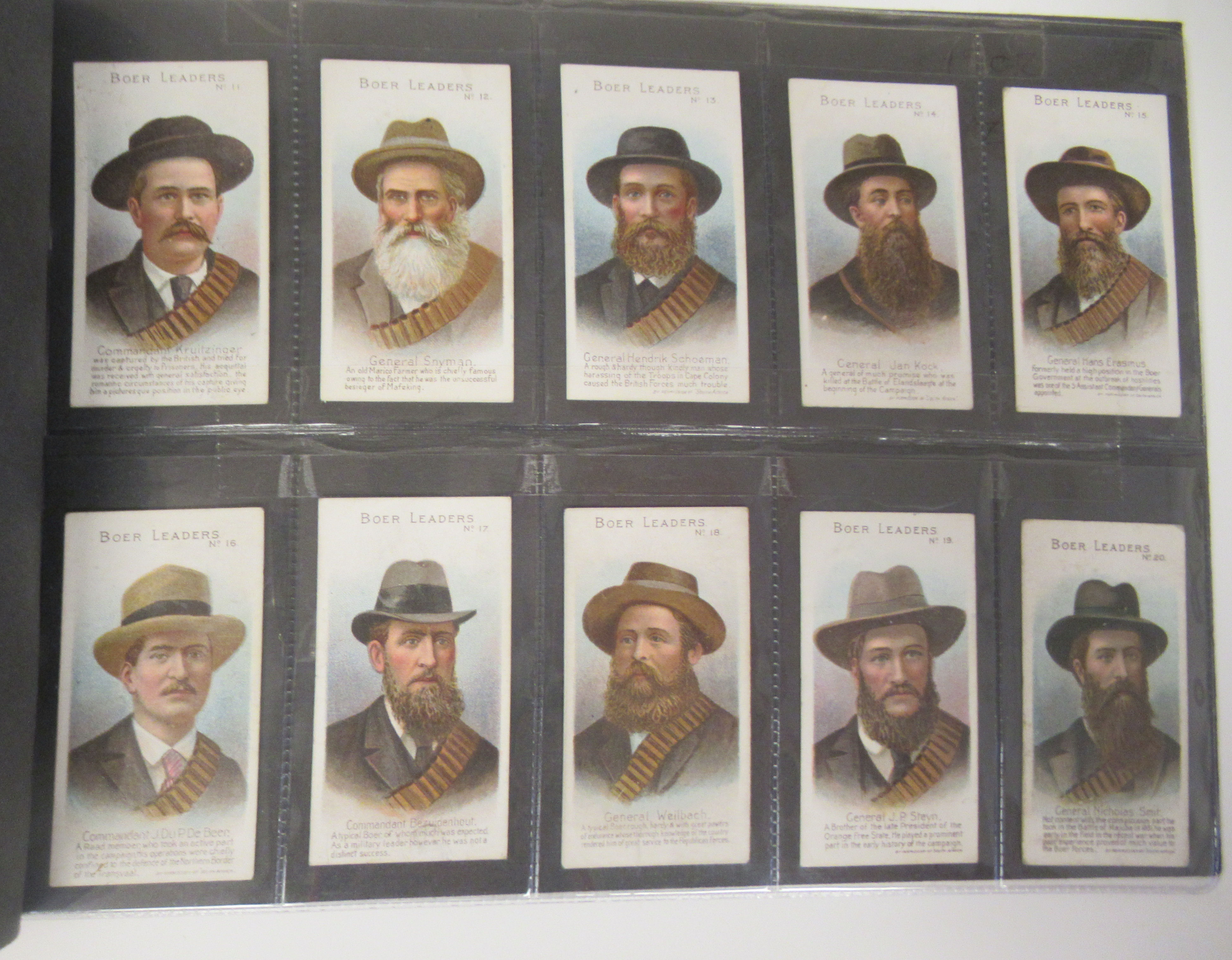 A 1901 set of twenty Taddy & Co cigarette cards 'Boer Leaders' - Image 3 of 4