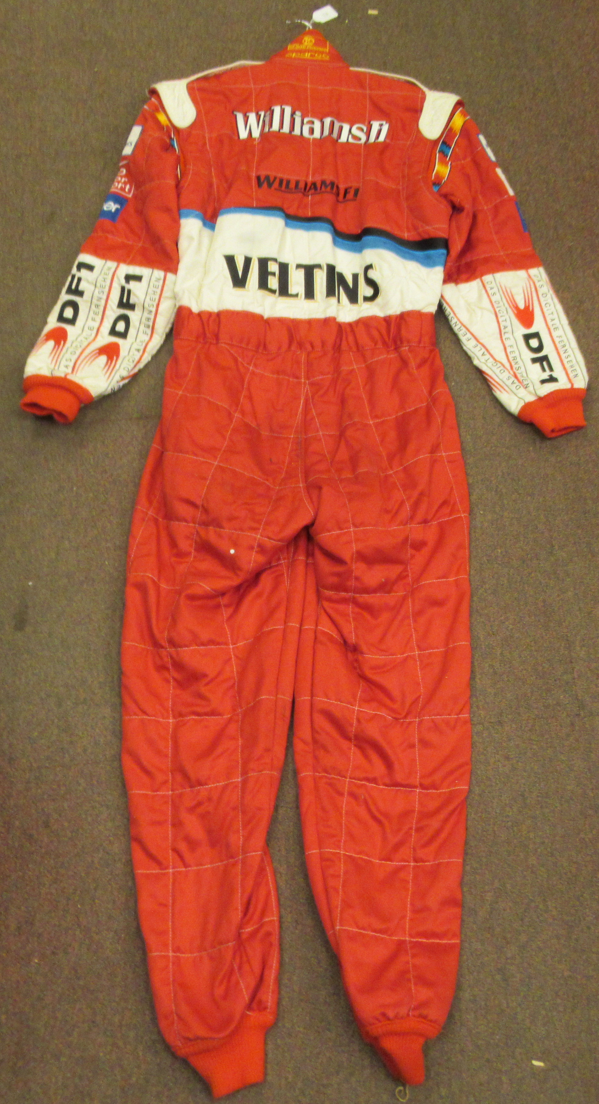A Sparco Italian made red fabric racesuit, believed to have been owned by Ralf Schumacher, bearing - Image 7 of 12