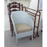 Furniture: to include a stained beech towel rail  34"h  30"w