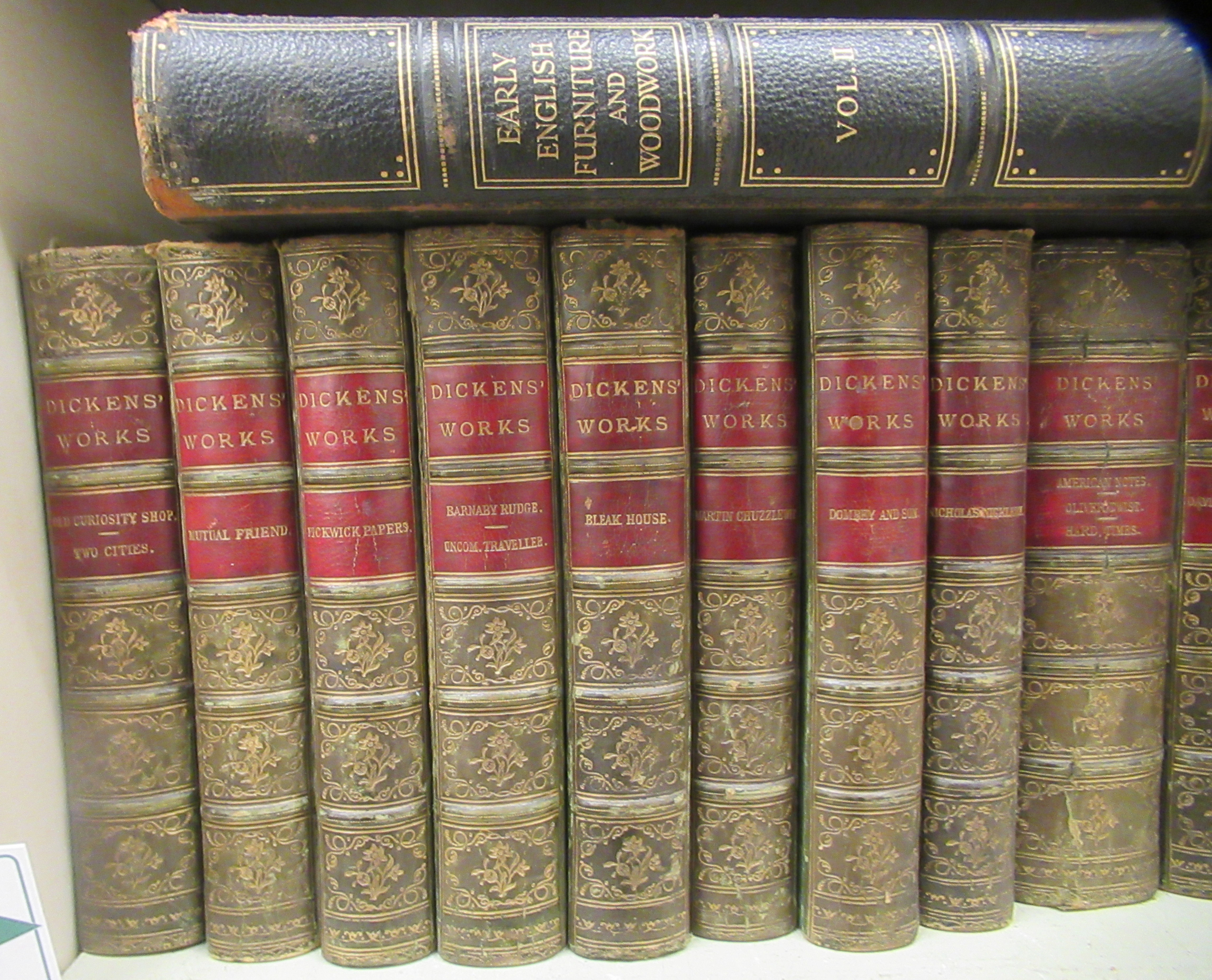 Books: to include works by Charles Dickens, published in fourteen half-calf bound volumes by Chapman - Image 2 of 5