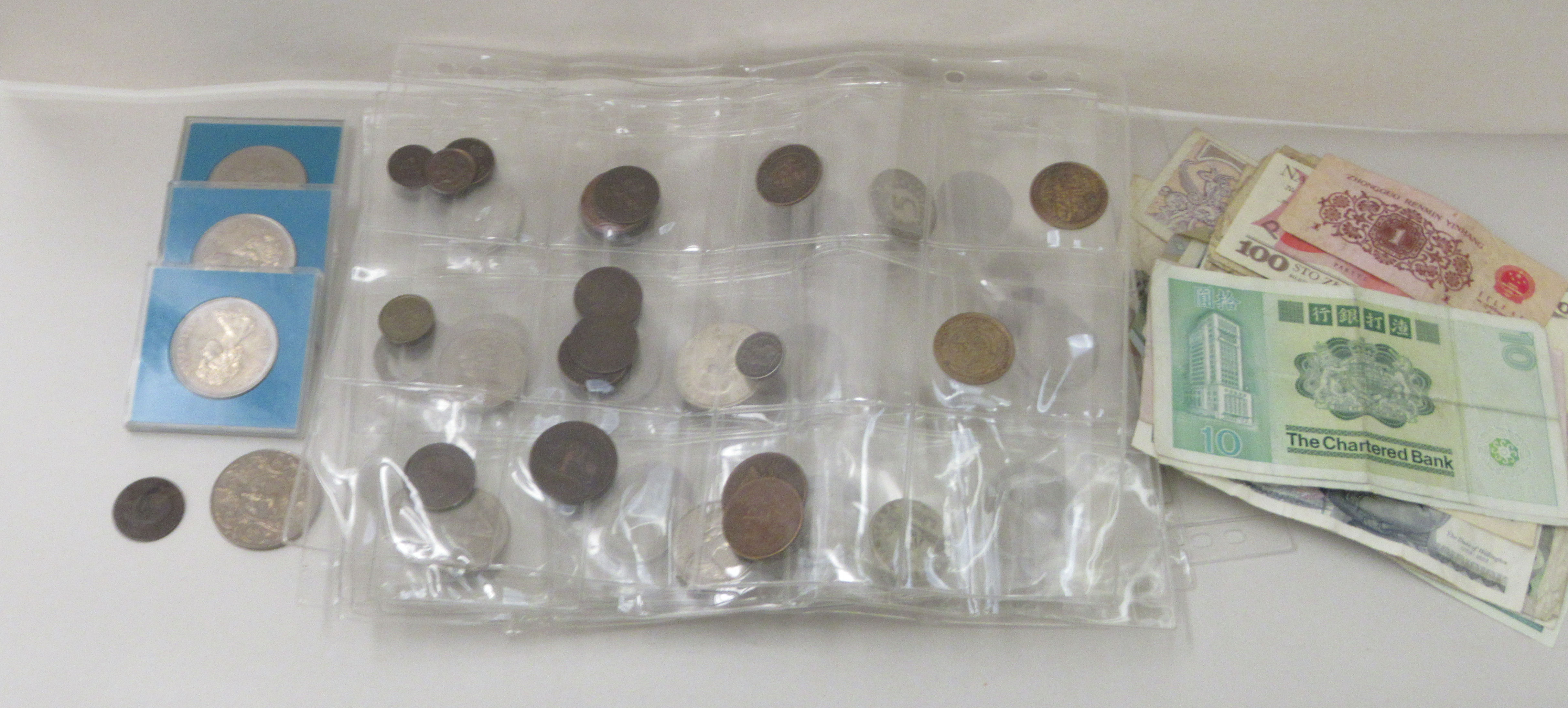 Uncollated 18th/19th & 20thC coins and banknotes: to include an 1892 USA one dollar; and a George