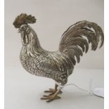 A King George V silver and gilded model cockerel  Sheffield 1930  4"h