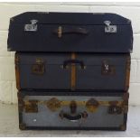 Variously made and forms of cabin trunks and other cases  largest 11"h  30"w