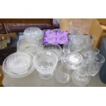 Glassware: to include fruit bowls  largest 14"dia; and other tableware with examples by Webb Crystal