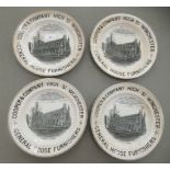 A set of four Cooper & Company china plates, depicting Winchester Cathedral  9"dia