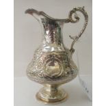 A Victorian silver pedestal cream jug  London 1892