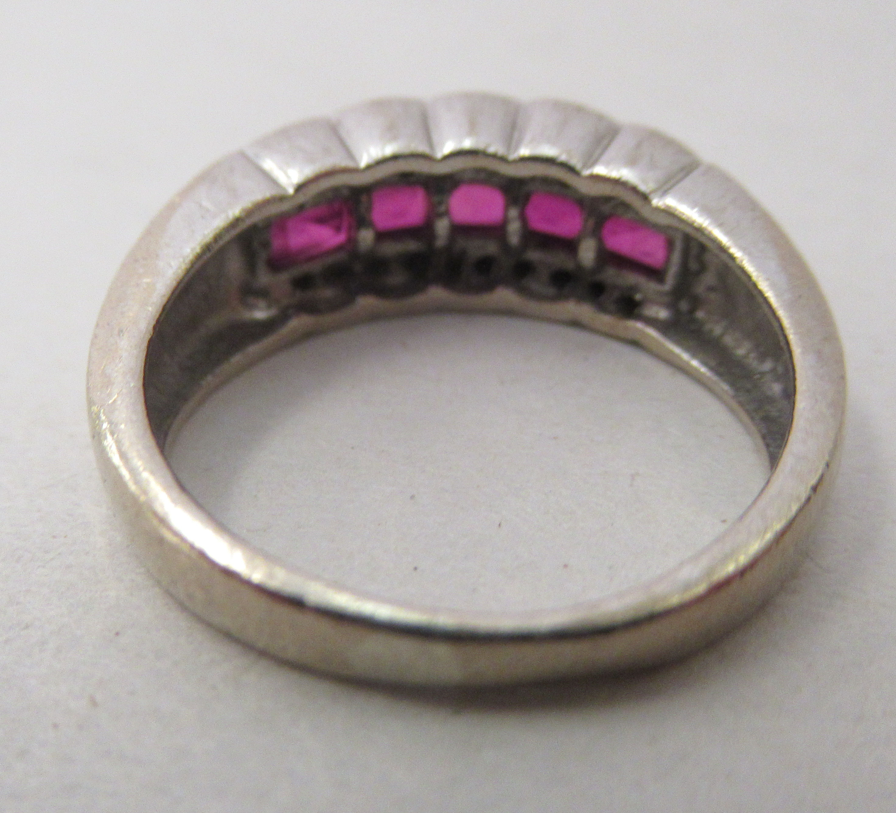 An 18ct white gold, ruby and diamond set ring - Image 2 of 2