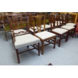 Ten variously framed George III and later dining chairs  comprising nine standards/one open arm