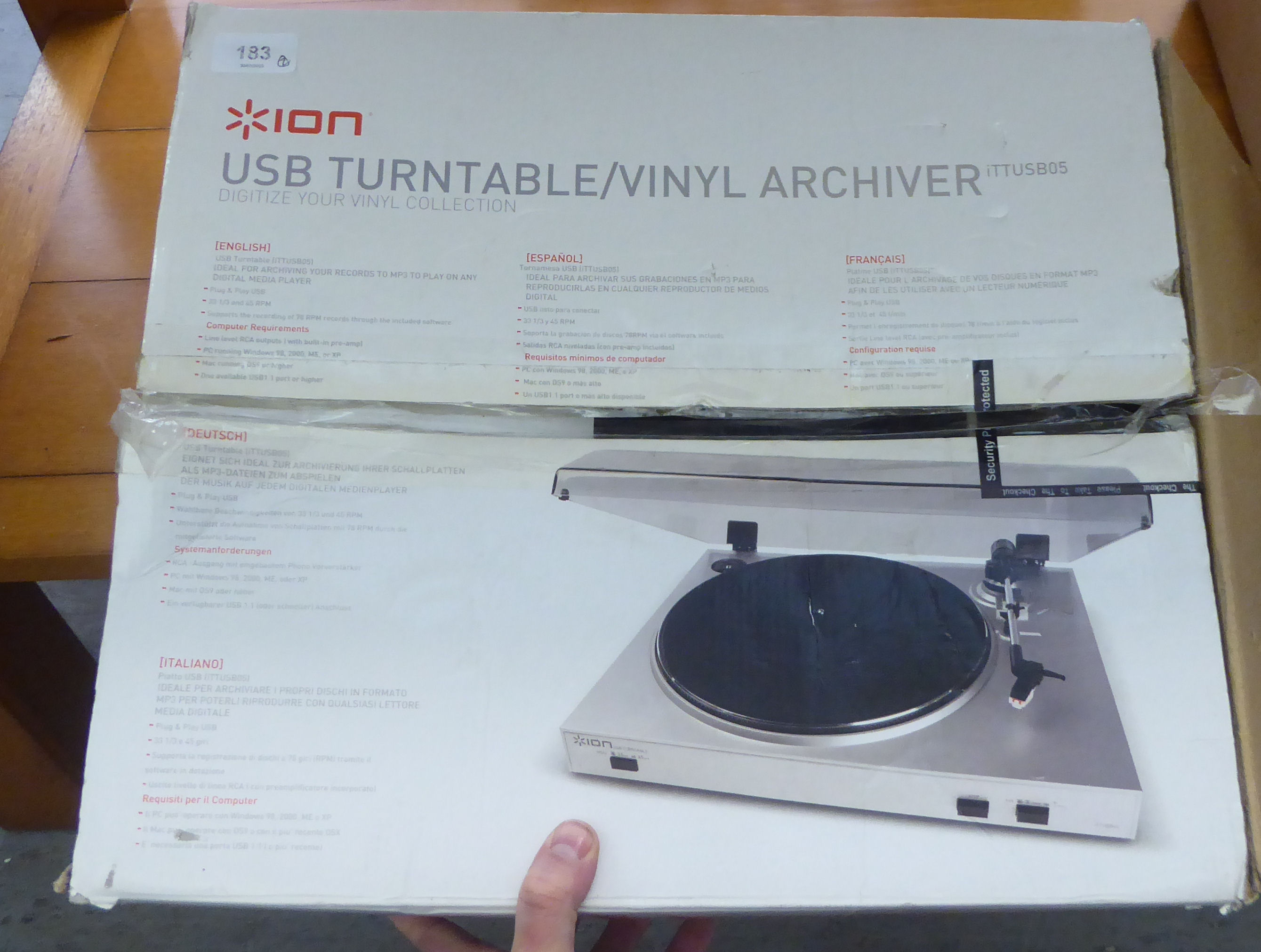 An Ion Furniture/vinyl archiver; and a Bob Marley turntable  both boxed - Image 2 of 5