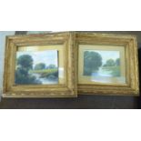 Two mid 20thC moulded gilt frames  16" x 14"