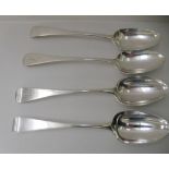 Two pairs of silver tablespoons  mixed marks