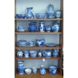 Blue and white ceramics: to include a Copeland Spode china Italian pattern cream jug and sugar basin