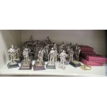 Modern pewter model soldiers and similar models of film stars: to include Oliver Hardy  4.5"h; and