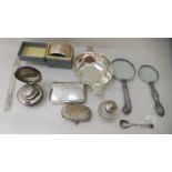 Silver, white metal and EPNS collectables: to include a quache; a napkin ring; and a combination