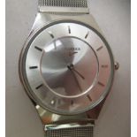 A Longines stainless steel cased and strapped wristwatch, the quartz movement faced by a baton dial