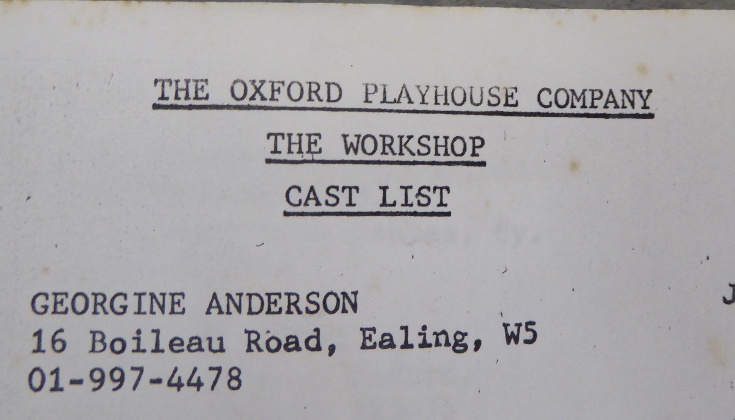 An Oxford Playhouse Company script, 'The Workshop' by Jean Claude Grumberg - Image 2 of 4