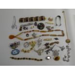 Costume jewellery: to include a Tiger's Eye brooch; and other collectables