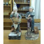 Two mid 20thC (probably) Austrian porcelain figures: to include an artist  12"h