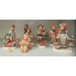 Ten various Goebel Hummel china figures: to include 'Sensitive Hunter'  3.25"h