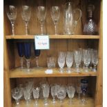 Domestic and decorative glassware: to include Webb crystal and other stemmed wines